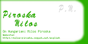 piroska milos business card